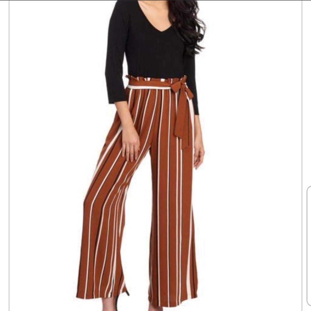 Lilly Black Stripe Jumpsuit NWT